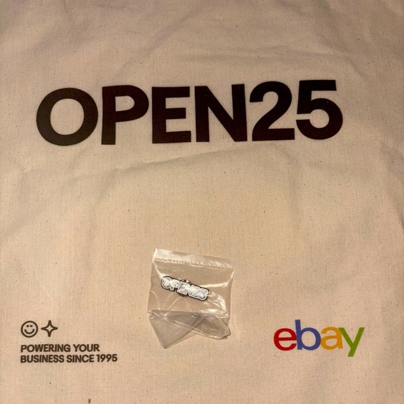 NEW 30th Anniversary eBay Open 2025 swag natural cotton tote bag & enamel pin - Picture 5 of 7